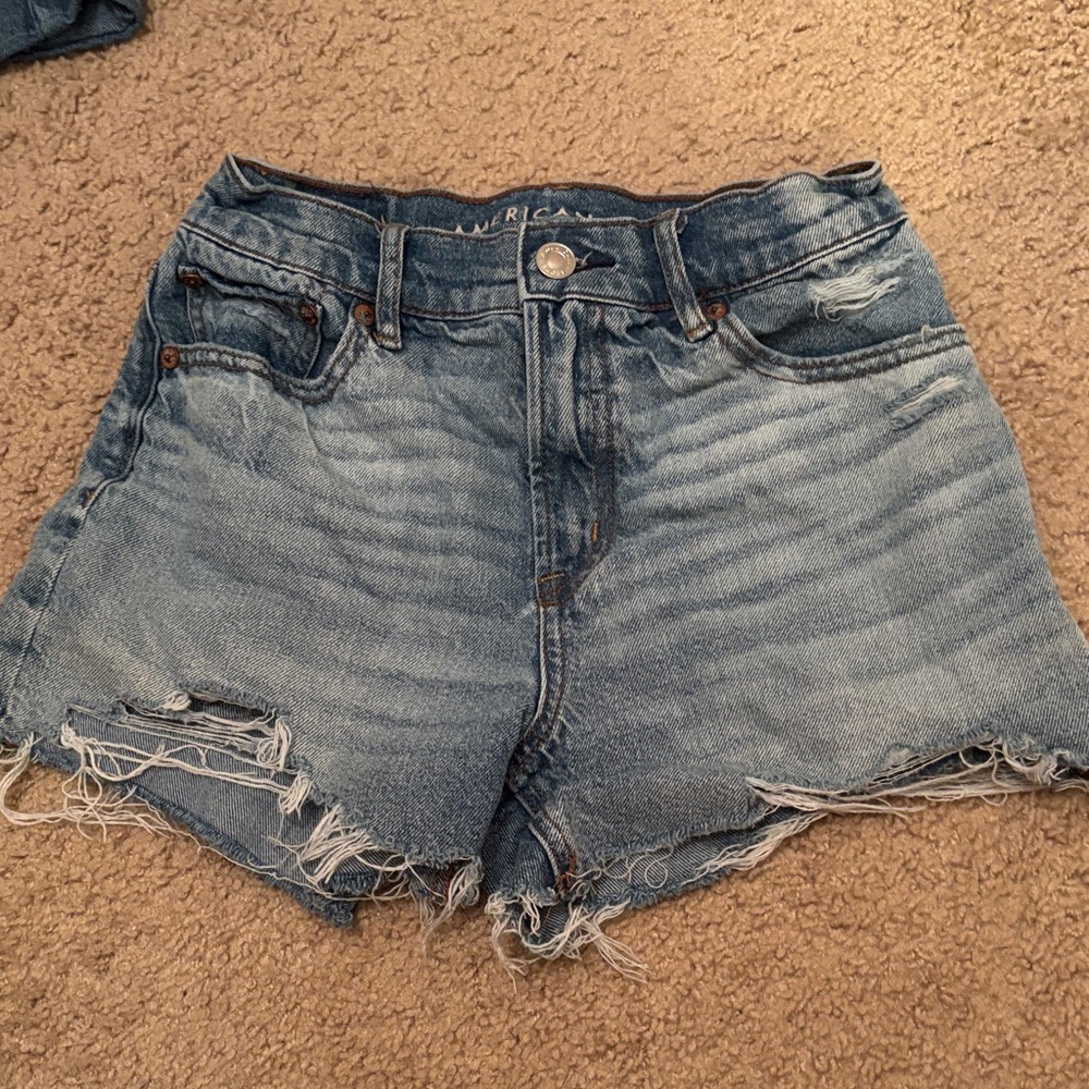 American Eagle Outfitters Distressed Blue Jean Shorts